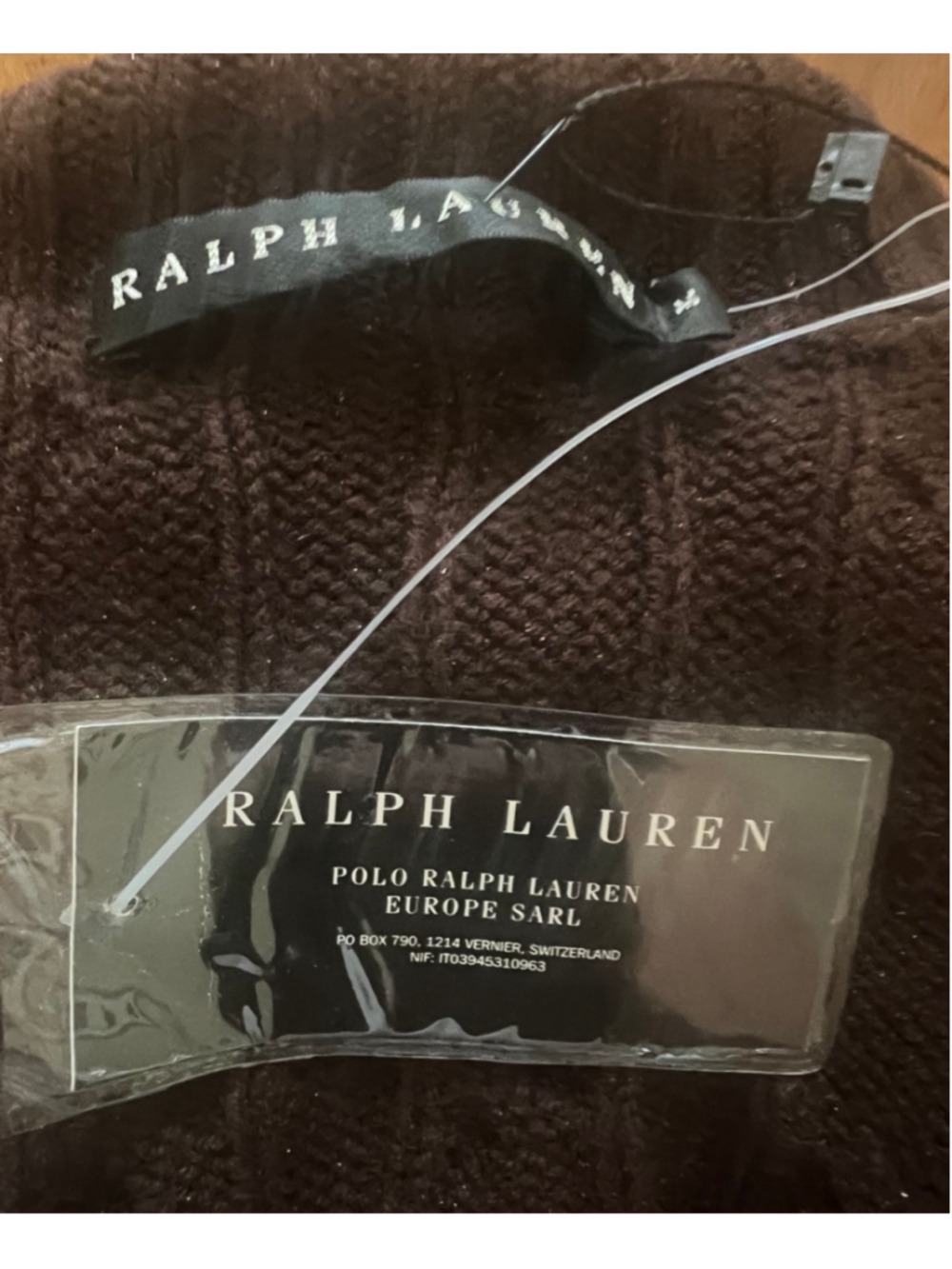 Ralph Lauren Cashmere Cable Knit Turtleneck Sweater Brown Metallic Size M New! - Picture 4 of 5